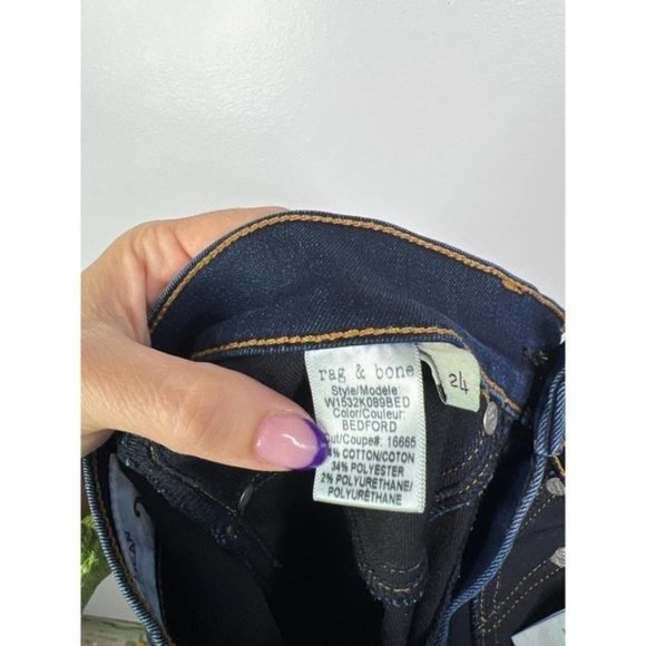Rag & Bone High Rise Skinny Bedford Denim Jeans Women's Blue Size: 24 NWOT - Picture 9 of 10